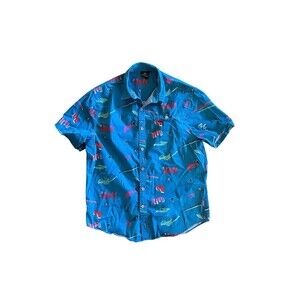 Vintage Catch Surf Men's Large Geometric Beach Button-Down Short Sleeve